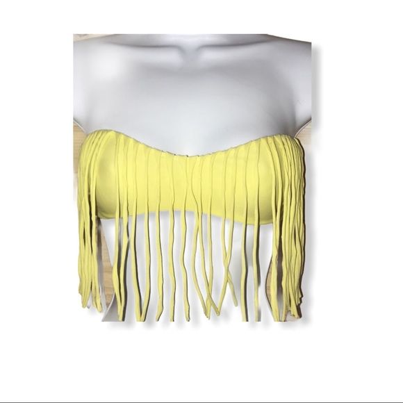Acacia Fringe Bandeau Bikini Top‎ in Lemonade - Picture 9 of 9
